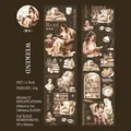 Weekend Afternoon theme PET decorative tape with retro illustrations of reading women - Weekend Afternoon