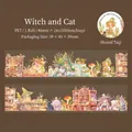 Ruban PET décoratif thème sorcière et chat noir pour scrapbooking et journaux - Witch And Cat