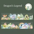 Ruban adhésif PET contes de fées dragons avec châteaux et dragons mignons 40mm x 2m - Légende du Dragon