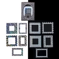 Adesivi bordo in pizzo PET vintage con motivi laser argento per scrapbooking - Bordo in Pizzo