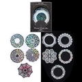 Adesivi laser in PET cristallo con motivi mandala per scrapbooking, confezione da 20 - Pizzo in Tessuto Francese