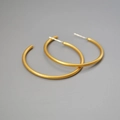 Orecchini a cerchio minimalisti in ottone dorato opaco con perni in argento S925 - Oro Antico