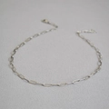 Dettaglio collana a catena silver paperclip con chiusura a moschettone ed estensione - Maglia Piccola Argento