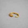Anello abbraccio minimalista in ottone placcato oro con fascia aperta regolabile - Oro