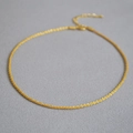 Detail of 18k gold plated brass rope chain necklace with adjustable lobster clasp - Gold Length 34+6cm