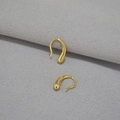 Eleganti orecchini a cerchio a goccia dorati con finitura lucida a specchio da donna - Oro Mini Goccia d'Acqua