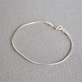 Bracciale a catena serpente sfaccettato argento minimalista con chiusura a molla classica - 16.5cm / Argento