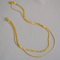 Collana minimalista a doppio strato in oro con catena a serpente e maglie da donna - Oro