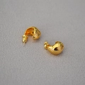 Pendientes de aro medio dorados estilo barroco con grabados de estrellas y circonitas brillo - Dorado