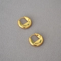 Französische minimalistische vergoldete dicke Creolen mit glatter polierter Oberfläche - Gold