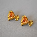 Vergoldete Ohrstecker im Bonbon-Design mit funkelnden orangefarbenen Zirkonia - Champagner