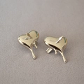 Vloeibare hart oorbellen van platina verguld messing met S925 zilveren pinnen - Zilver