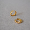 Eleganti orecchini a cerchio esagonali placcati in oro con zirconi brillanti - Oro
