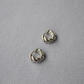 Silver twisted croissant hoop earrings in polished finish for women with minimalist style - White Gold