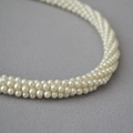 Collana di perle intrecciate a più fili fatta a mano in stile vintage Hepburn raffinato - Collana tessuta a mano multistrato (MYN0084)