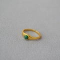Vintage Goldring verstellbar mit natürlichem grünem Malachit-Stein für Damen - Einstellbar Offen / Malachit