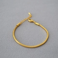 Bracciale a catena serpente quadrata in ottone placcato oro con chiusura a moschettone - Oro