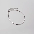 Bracciale a catena a serpente argentata minimalista con chiusura a moschettone regolabile - Argento