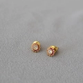 Pendientes de plata 925 con diseño de girasol de pétalos morados y circón blanco fino - Fucsia
