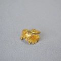 Minimalistische verstelbare open ring van verguld messing met verfijnde bladtextuur - Verstelbare Bladring / Goud