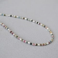 Handmade necklace with irregular silver beads and colorful tourmaline gemstones - Colorful Tourmaline Style (MYN0316-SP)