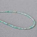 Collar minimalista de amazonita con piedras naturales facetadas y espaciadores plateados - Estilo de Cuentas Azul Cielo (MYN0315-SP)