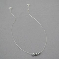 Minimalist silver gradient pearl necklace with fine chain and adjustable lobster clasp - Silver