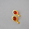 Orecchini vintage in oro con pietre di agata rossa e pendenti a goccia da donna - Oro Agata Rossa
