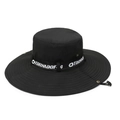 Chapeau de soleil noir à large bord avec maille respirante et cordon de serrage - Taille Unique 58cm / Noir