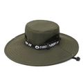 Chapeau de soleil vert armée à large bord avec mesh respirant et mentonnière réglable - Taille Unique 58cm / Vert Armée