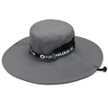 Grey wide brim sun hat with breathable mesh and adjustable chin strap for outdoors - One Size 58cm / Gray