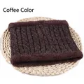 Detail of dark coffee chenille neck warmer featuring cable knit pattern and faux fur trim - 56-60cm / Coffee