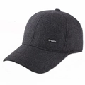 Winter wool baseball cap for men with ear protection in charcoal grey sport style - Adjustable 56-59cm / Gray