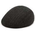 Béret d'hiver pour hommes avec protège-oreilles en feutre de laine gris foncé chaud - Moyen 58cm / Flocon de Neige Gris
