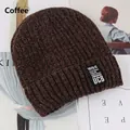 Detailed knit texture of coffee brown winter beanie with vintage California woven label - Elastic 56-59cm / 1975 Pattern (1975 Coffee) / Coffee