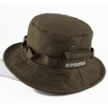 Cappello boonie in cotone verde oliva con tesa larga e logo laterale protettivo - Taglia Unica 58cm / Verde Militare