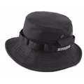 Chapeau de soleil en toile noire avec broderie Superstick et détails de sangles tactiques - Taille Unique 58cm / Noir
