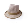 Chapeau de paille respirant pour hommes beige avec bande brune pour protection solaire - 57-58cm (Ajustable) / Beige Clair