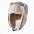 Chapeau d'aviateur en velours côtelé kaki avec doublure polaire et oreilles d'ours - Taille Unique 58cm / Khaki (Velours Côtelé)