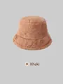 Détail du chapeau bob en fourrure de lapin kaki montrant la texture douce et épaisse - Réglable 56-59cm / Khaki
