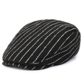 Classic British style black and white plaid newsboy cap for men in autumn and winter - One Size / Black Twill