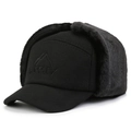 Chapeau d'aviateur hiver pour hommes avec doublure en fausse fourrure et logo Supplex - Taille Unique 58cm / Noir