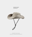 Khaki wide brim cowboy sun hat with adjustable drawstring for outdoor activities - One Size 58-59cm / Khaki