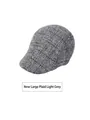 Gros plan détaillé du motif pied-de-poule gris clair sur une casquette de style anglais - Taille Unique 58cm / Nouveau Style Gros Carreaux Gris Clair