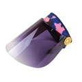Détail de la charnière en métal doré sur la visière solaire violette anti-UV dégradée - Taille unique / Camouflage Bleu Rose