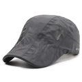 Dark grey breathable mesh sports cap for elderly men shown at a 45-degree angle - Adjustable 56-59cm / Dark Gray