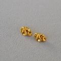 Orecchini a onde placcati in oro minimalisti con texture in ottone vintage su tessuto - Oro