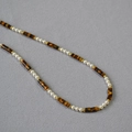 Collier ras du cou vintage avec œil de tigre, perles et détails dorés pour femme - Style Splicing Vintage Perle Œil de Tigre (MYN0423-GD)