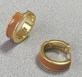 Orecchini a cerchio retrò in ottone placcato oro con finitura in smalto marrone donna - Marrone Arancio