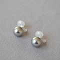 Détail de clips d'oreilles perles gris argent avec design à spirale sans perçage - 616 Gris Argenté 12mm